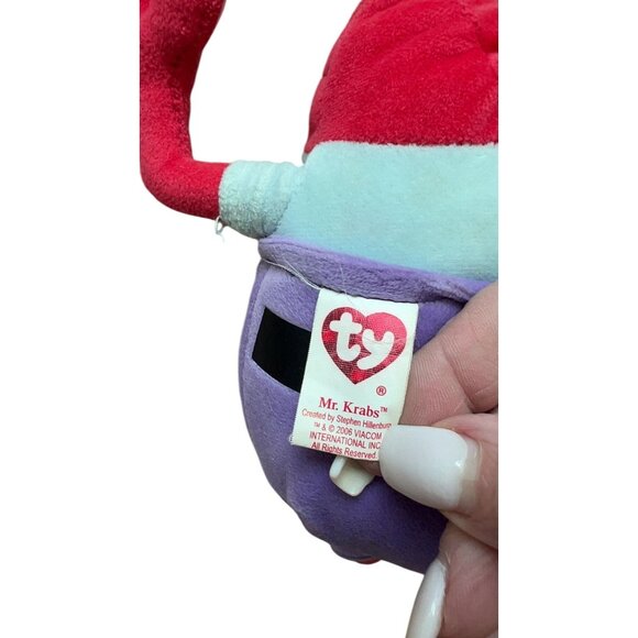 RARE Vintage Ty Beanie Baby Mr. Krabs Spongebob‎ SquarePants - Picture 5 of 5